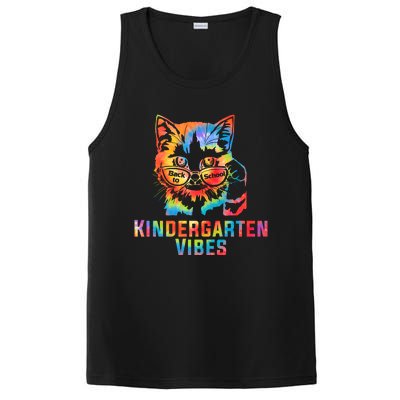 Kindergarten Vibes Back To School Cat Kitty Girl Tie Dye Gift PosiCharge Competitor Tank