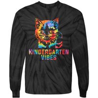 Kindergarten Vibes Back To School Cat Kitty Girl Tie Dye Gift Tie-Dye Long Sleeve Shirt