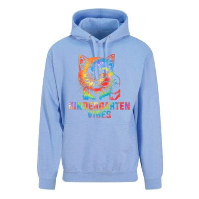 Kindergarten Vibes Back To School Cat Kitty Girl Tie Dye Gift Unisex Surf Hoodie