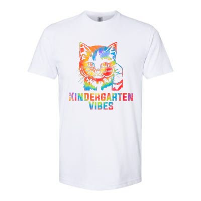 Kindergarten Vibes Back To School Cat Kitty Girl Tie Dye Gift Softstyle CVC T-Shirt