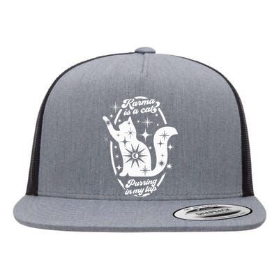 Karma Vibes Cat Lover's Companion Flat Bill Trucker Hat