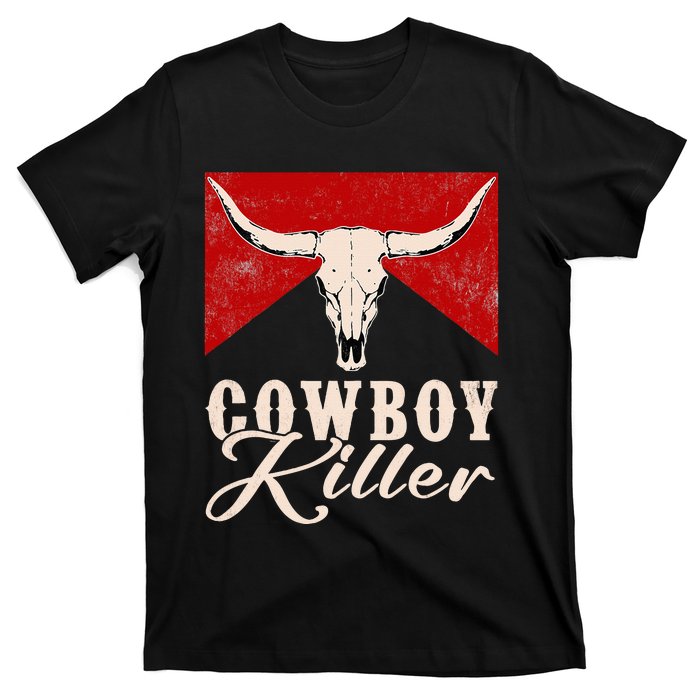 Killers Vintage Cowboy Western Rodeo Bull Skull T-Shirt