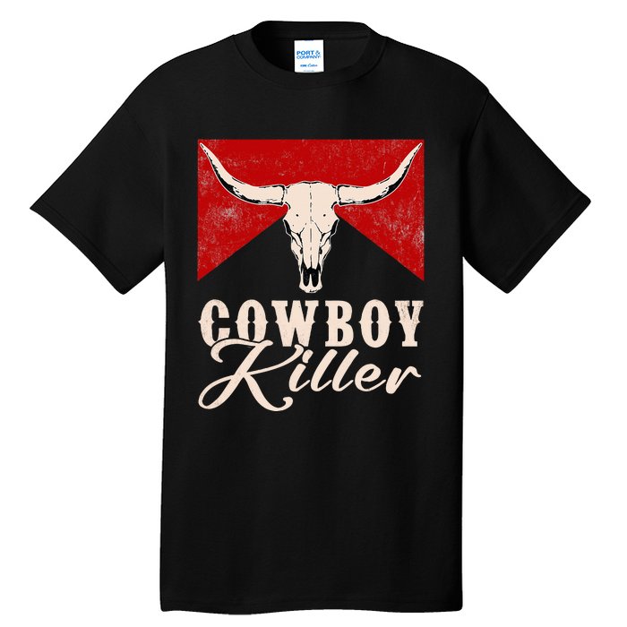 Killers Vintage Cowboy Western Rodeo Bull Skull Tall T-Shirt