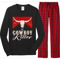 Killers Vintage Cowboy Western Rodeo Bull Skull Long Sleeve Pajama Set