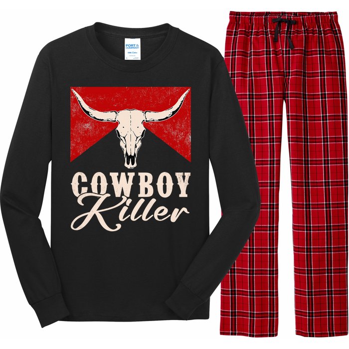 Killers Vintage Cowboy Western Rodeo Bull Skull Long Sleeve Pajama Set