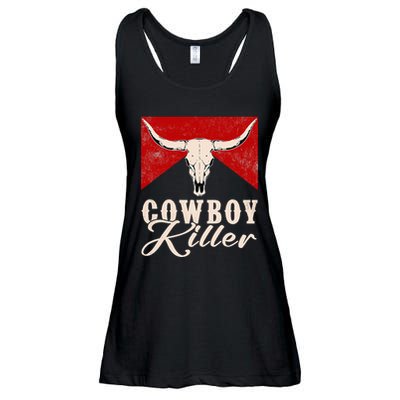 Killers Vintage Cowboy Western Rodeo Bull Skull Ladies Essential Flowy Tank