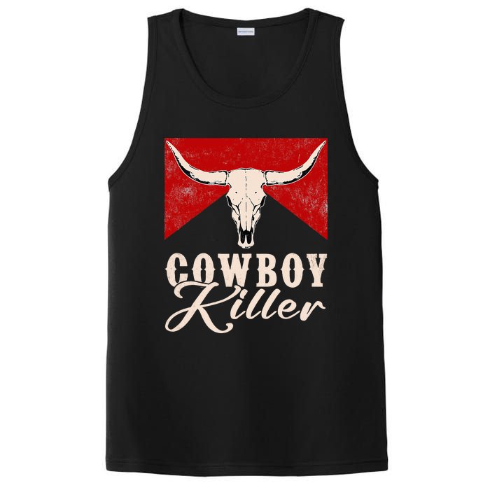 Killers Vintage Cowboy Western Rodeo Bull Skull PosiCharge Competitor Tank