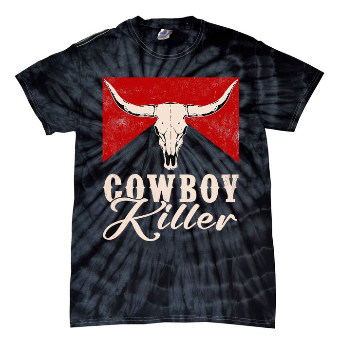 Killers Vintage Cowboy Western Rodeo Bull Skull Tie-Dye T-Shirt