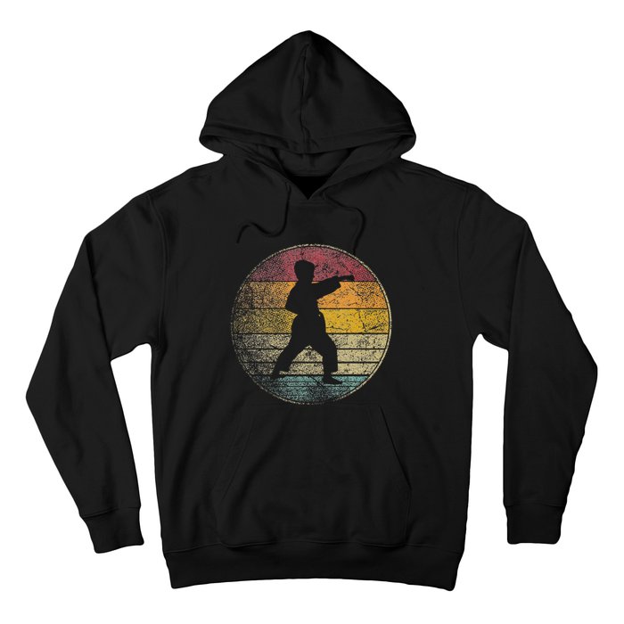 Karate Vintage Distressed Retro Silhouette 70s 80s Hoodie