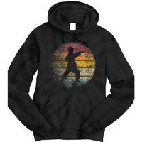 Karate Vintage Distressed Retro Silhouette 70s 80s Tie Dye Hoodie