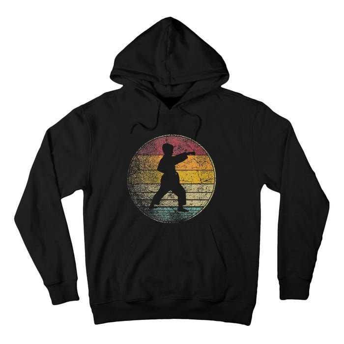 Karate Vintage Distressed Retro Silhouette 70s 80s Tall Hoodie