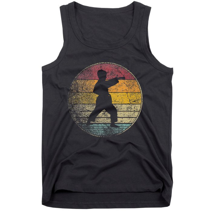 Karate Vintage Distressed Retro Silhouette 70s 80s Tank Top