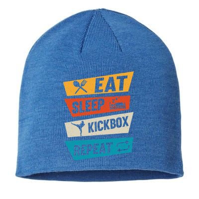 Kickboxing Vintage EatSleep KickBoxRepeat Sustainable Beanie