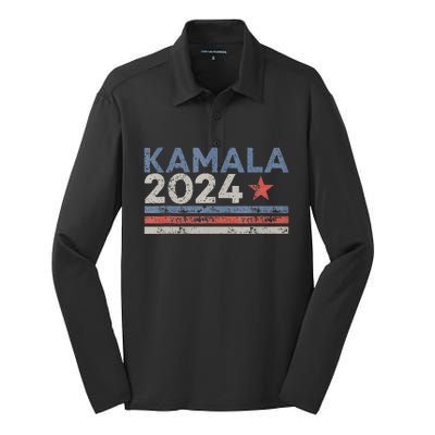 Kamala Vote For 2024 President Kamalaharris Gift Silk Touch Performance Long Sleeve Polo