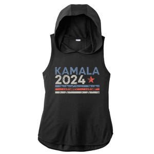 Kamala Vote For 2024 President Kamala Harris Ladies PosiCharge Tri-Blend Wicking Draft Hoodie Tank