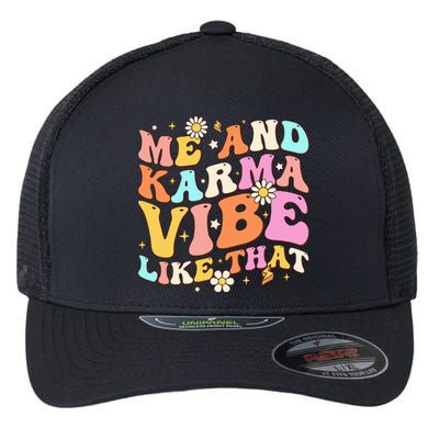 Karma Vibe Groovy Lover Funny Hippie Boho Flexfit Unipanel Trucker Cap