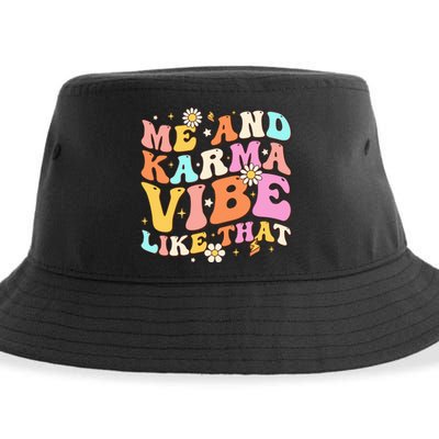 Karma Vibe Groovy Lover Funny Hippie Boho Sustainable Bucket Hat