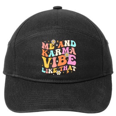 Karma Vibe Groovy Lover Funny Hippie Boho 7-Panel Snapback Hat