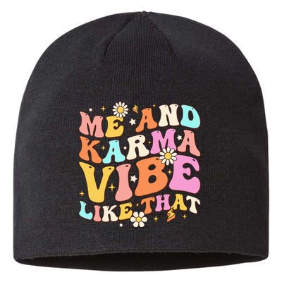 Karma Vibe Groovy Lover Funny Hippie Boho Sustainable Beanie