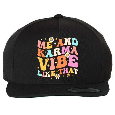 Karma Vibe Groovy Lover Funny Hippie Boho Wool Snapback Cap