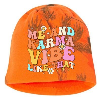 Karma Vibe Groovy Lover Funny Hippie Boho Kati - Camo Knit Beanie