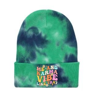 Karma Vibe Groovy Lover Funny Hippie Boho Tie Dye 12in Knit Beanie