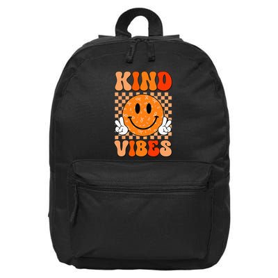 Kind Vibes Groovy Smile Face World Kindness Day 16 in Basic Backpack