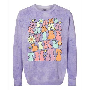 Karma Vibes Groovy Connection Colorblast Crewneck Sweatshirt