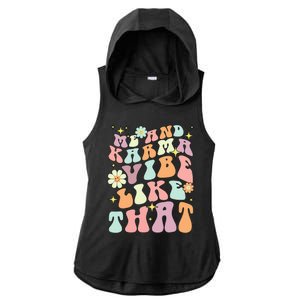 Karma Vibes Groovy Connection Ladies PosiCharge Tri-Blend Wicking Draft Hoodie Tank