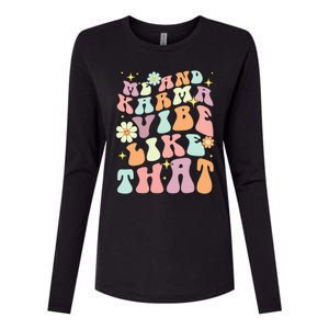 Karma Vibes Groovy Connection Womens Cotton Relaxed Long Sleeve T-Shirt