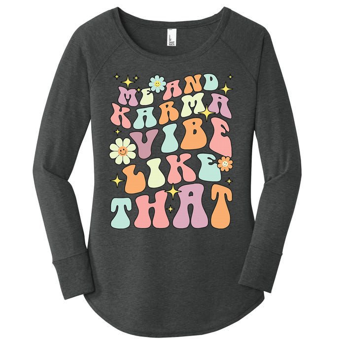 Karma Vibes Groovy Connection Women's Perfect Tri Tunic Long Sleeve Shirt