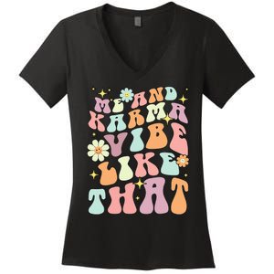 Karma Vibes Groovy Connection Women's V-Neck T-Shirt