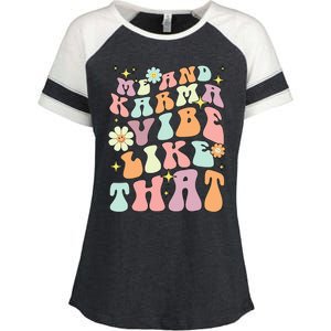 Karma Vibes Groovy Connection Enza Ladies Jersey Colorblock Tee