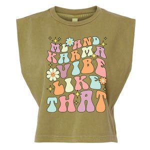 Karma Vibes Groovy Connection Garment-Dyed Women's Muscle Tee