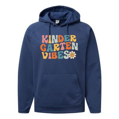 Kindergarten Vibes Kinder Crew Retro First Day Of School Performance Fleece Hoodie