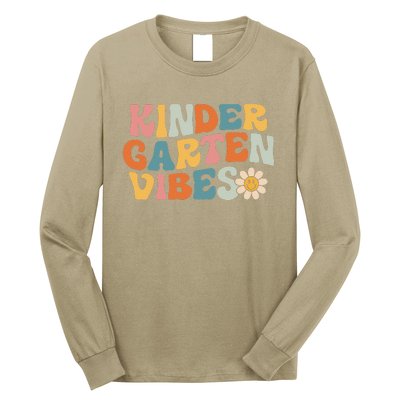 Kindergarten Vibes Kinder Crew Retro First Day Of School Long Sleeve Shirt