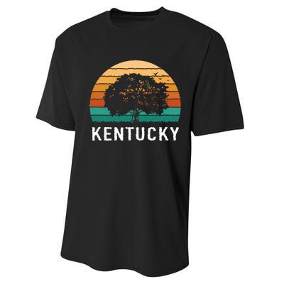 Kentucky Vintage Outdoors Tree Sunsent Souvenir Performance Sprint T-Shirt