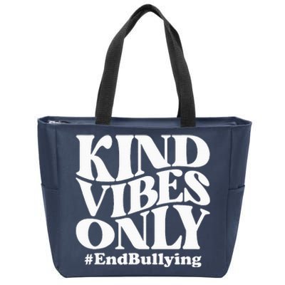 Kind Vibes Only Unity Day Orange Anti Bullying Awareness Zip Tote Bag