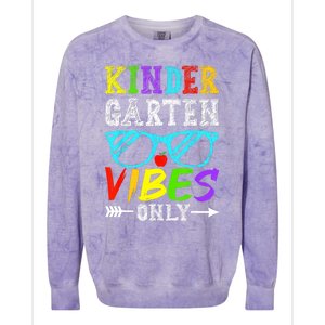 Kindergarten Vibes Only Back To School Cool Kids Teacher Colorblast Crewneck Sweatshirt