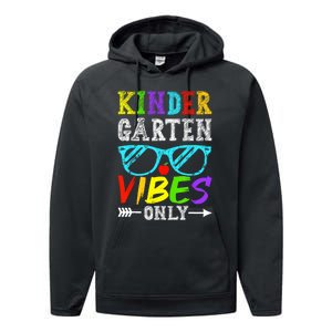 Kindergarten Vibes Only Back To School Cool Kids Teacher Performance Fleece Hoodie