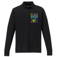 Kindergarten Vibes Only Back To School Cool Kids Teacher Performance Long Sleeve Polo