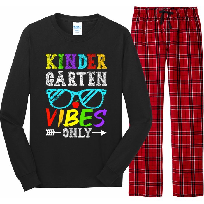 Kindergarten Vibes Only Back To School Cool Kids Teacher Long Sleeve Pajama Set