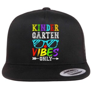 Kindergarten Vibes Only Back To School Cool Kids Teacher Flat Bill Trucker Hat