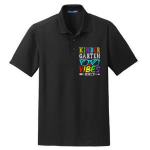 Kindergarten Vibes Only Back To School Cool Kids Teacher Dry Zone Grid Polo