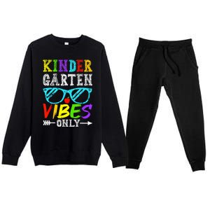 Kindergarten Vibes Only Back To School Cool Kids Teacher Premium Crewneck Sweatsuit Set