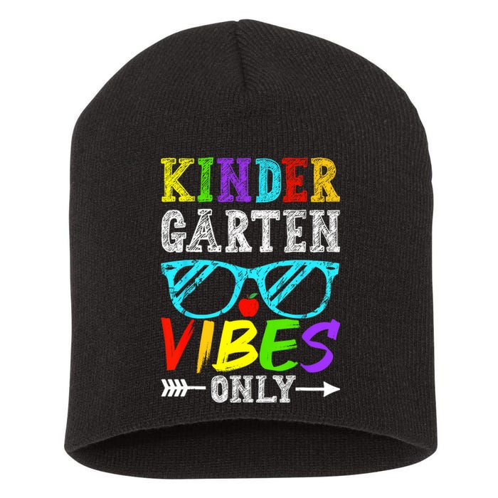 Kindergarten Vibes Only Back To School Cool Kids Teacher Short Acrylic Beanie