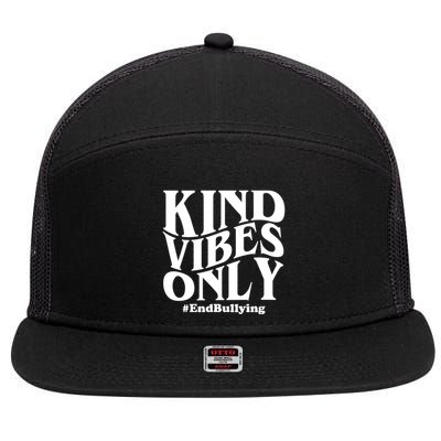 Kind Vibes Only End Bullying 7 Panel Mesh Trucker Snapback Hat