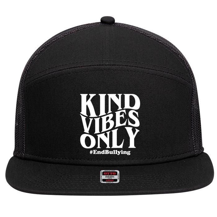 Kind Vibes Only End Bullying 7 Panel Mesh Trucker Snapback Hat