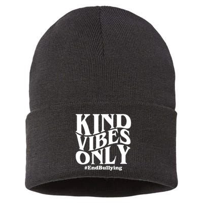 Kind Vibes Only End Bullying Sustainable Knit Beanie