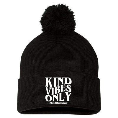 Kind Vibes Only End Bullying Pom Pom 12in Knit Beanie